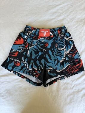 Takedown Kids Blue & Red Athletic Shorts